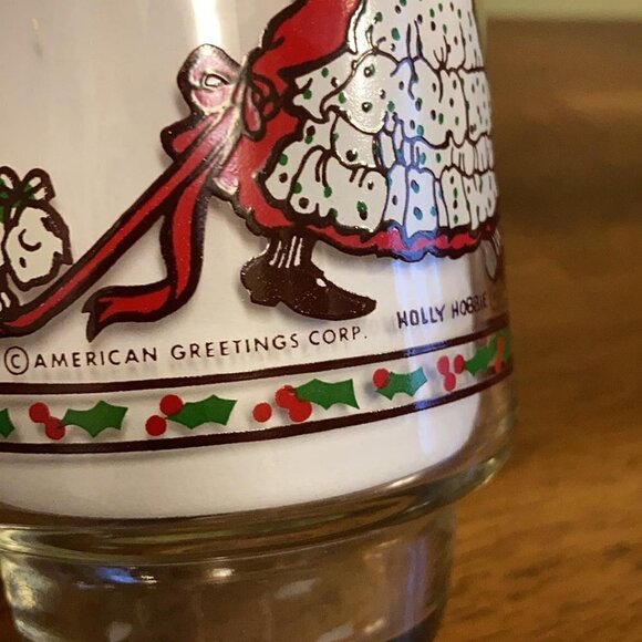 Vintage Holly Hobbie Coke Christmas Glass Cat Christmas - Picture 6 of 9